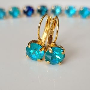 Austrian Crystal Earrings in Gold